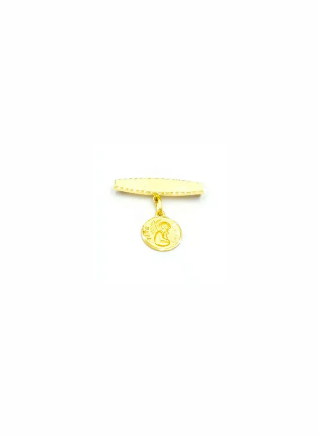 Clearance Alfiler para bebé con medalla ángel yo te cuido oro 18k Más Joyas