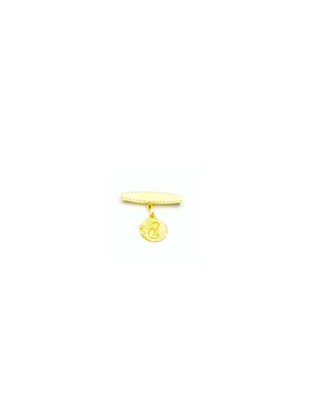 Clearance Alfiler para bebé con medalla ángel yo te cuido oro 18k Más Joyas