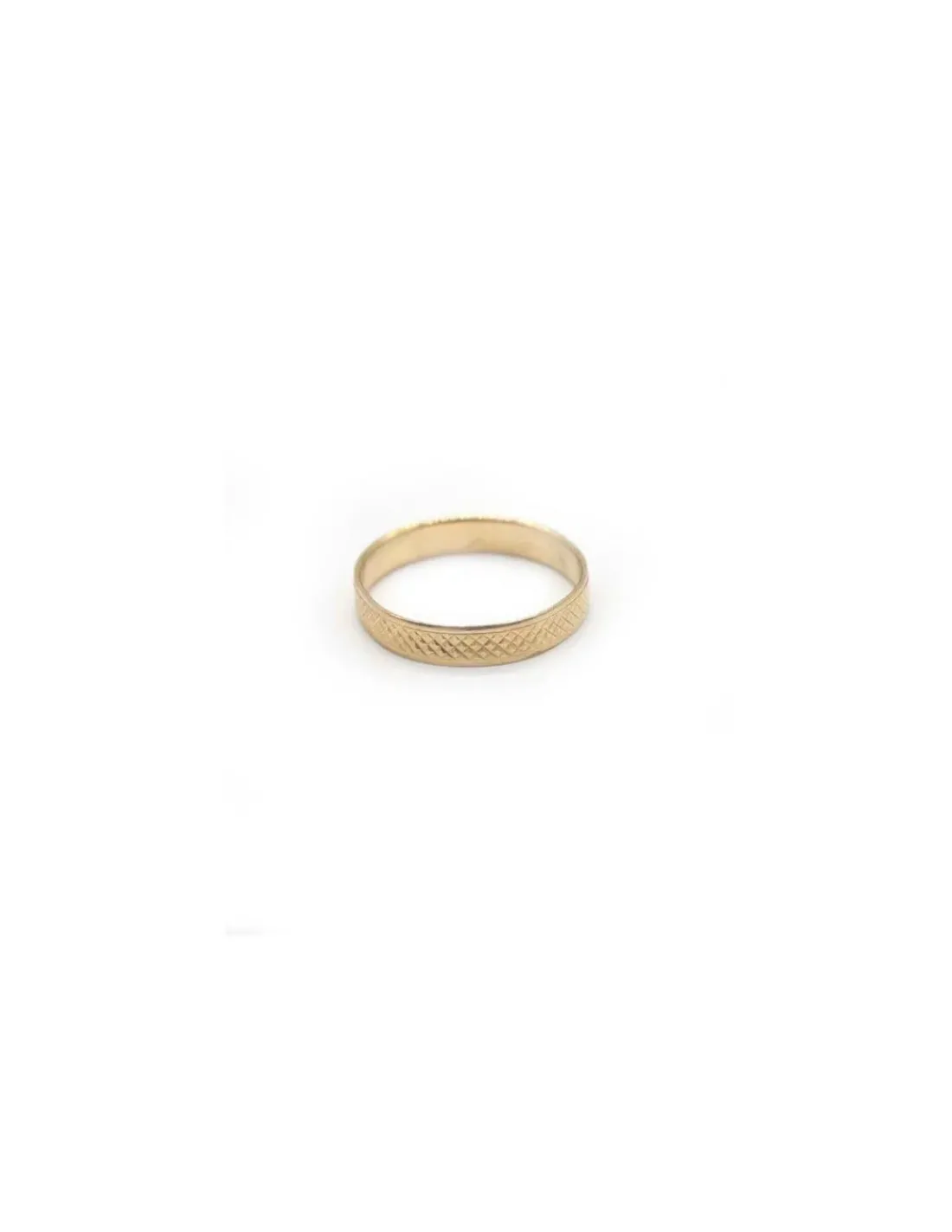 Clearance Alianza grabado rejilla oro 18k - T.12 Anillos De Oro | Anillos