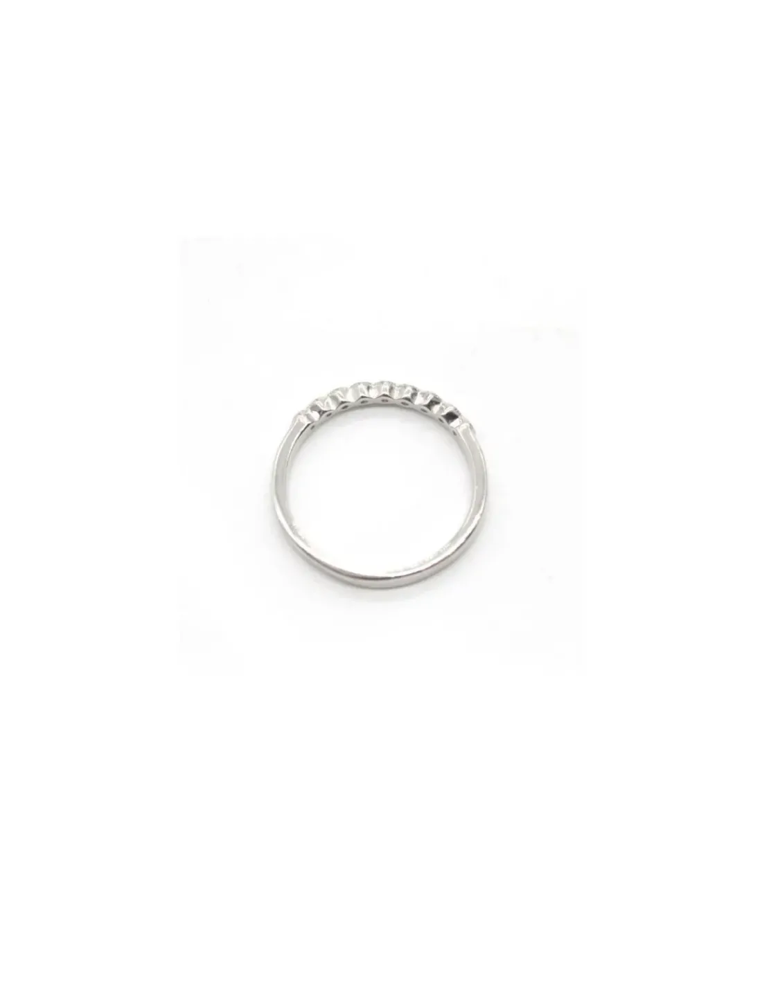 Fashion Anillo 9 circonitas en fila rombos plata Anillos De Plata | Anillos