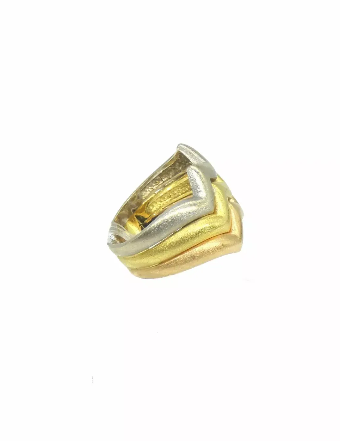 Hot Anillo 3 oros forma zig zag oro 18k - T.13 Anillos De Oro | Anillos