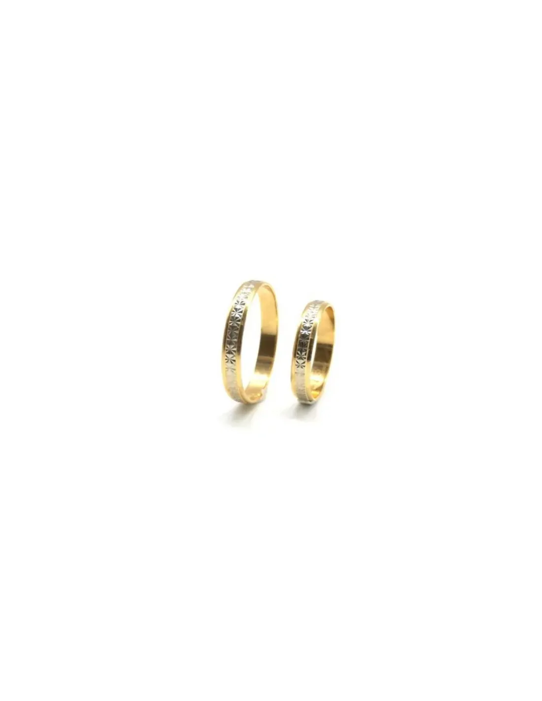 Cheap Anillo alianza estrellada oro bicolor 18k - 4mm. Alianzas De Oro | Anillos De Oro
