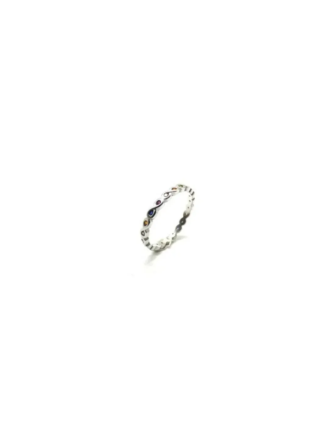 Clearance Anillo aro circonitas colores plata Anillos De Plata | Anillos