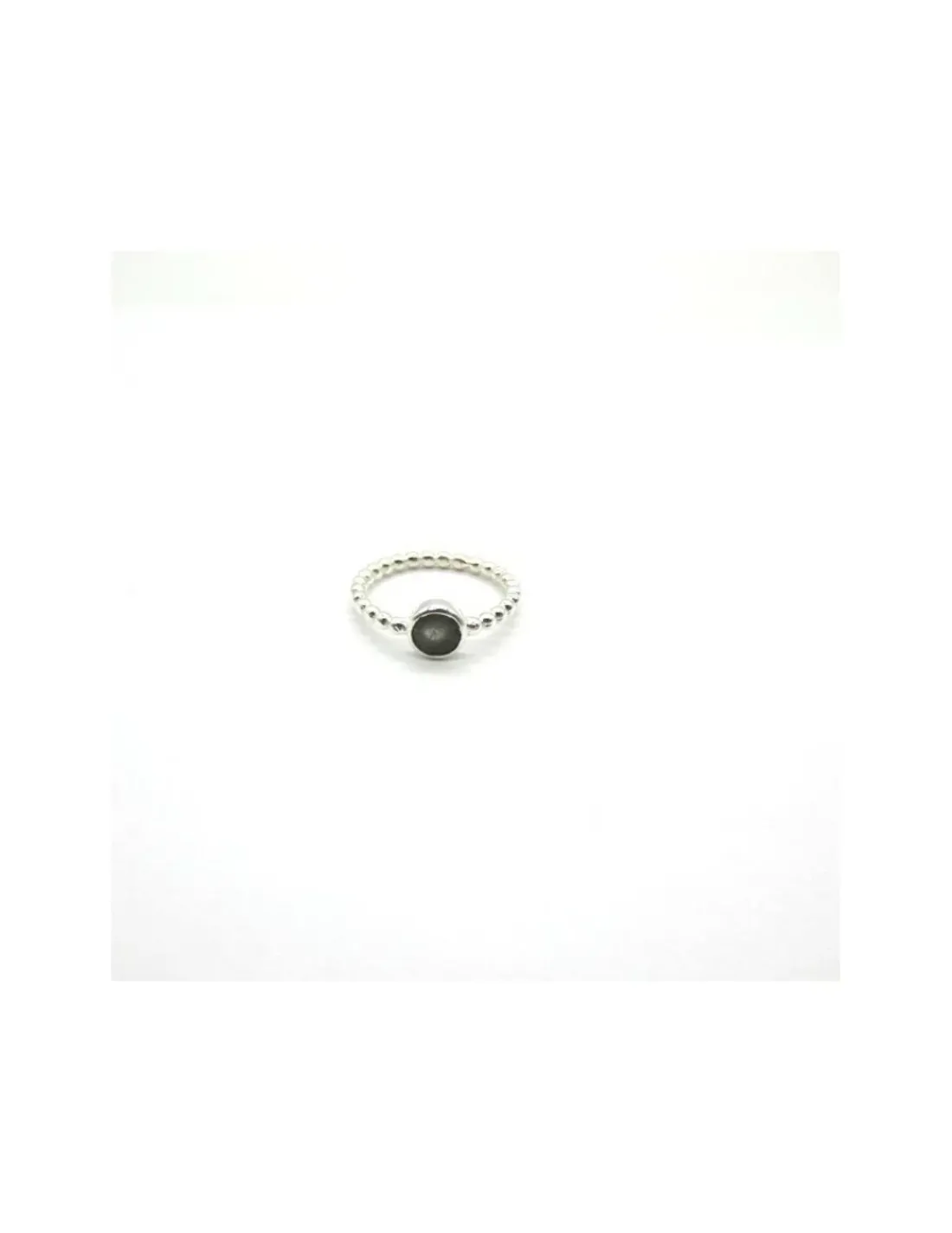 Fashion Anillo bolitas y piedra redonda natural plata 925 Anillos De Plata | Anillos