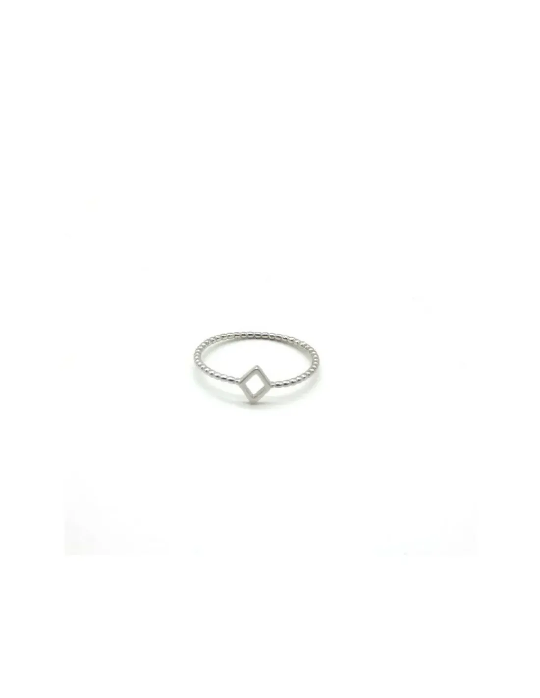 Fashion Anillo bolitas y rombo plata dorada Anillos De Plata | Anillos