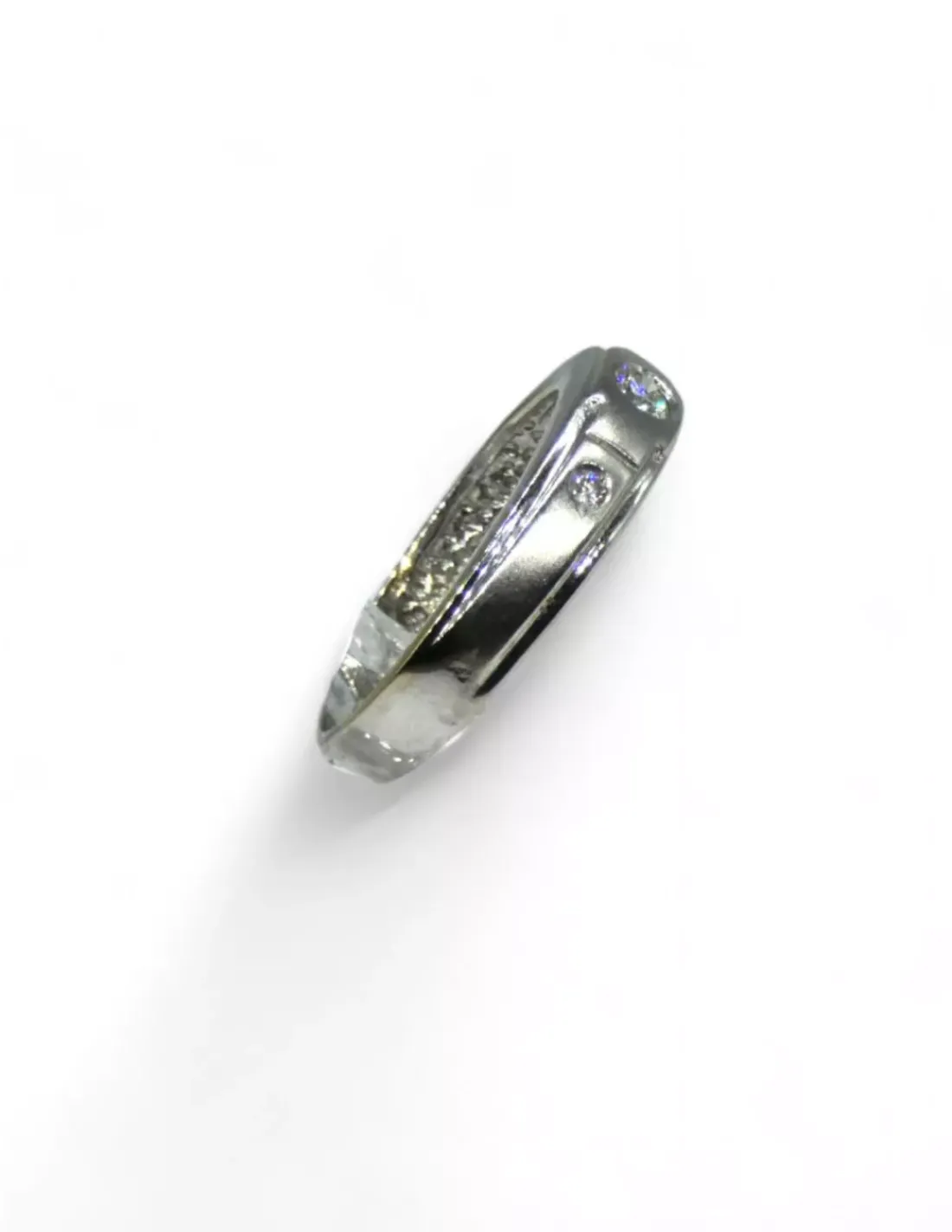 Discount Anillo brillo mate con tres diamantes oro blanco 18k - T.10 Anillos Con Brillantes | Anillos De Oro