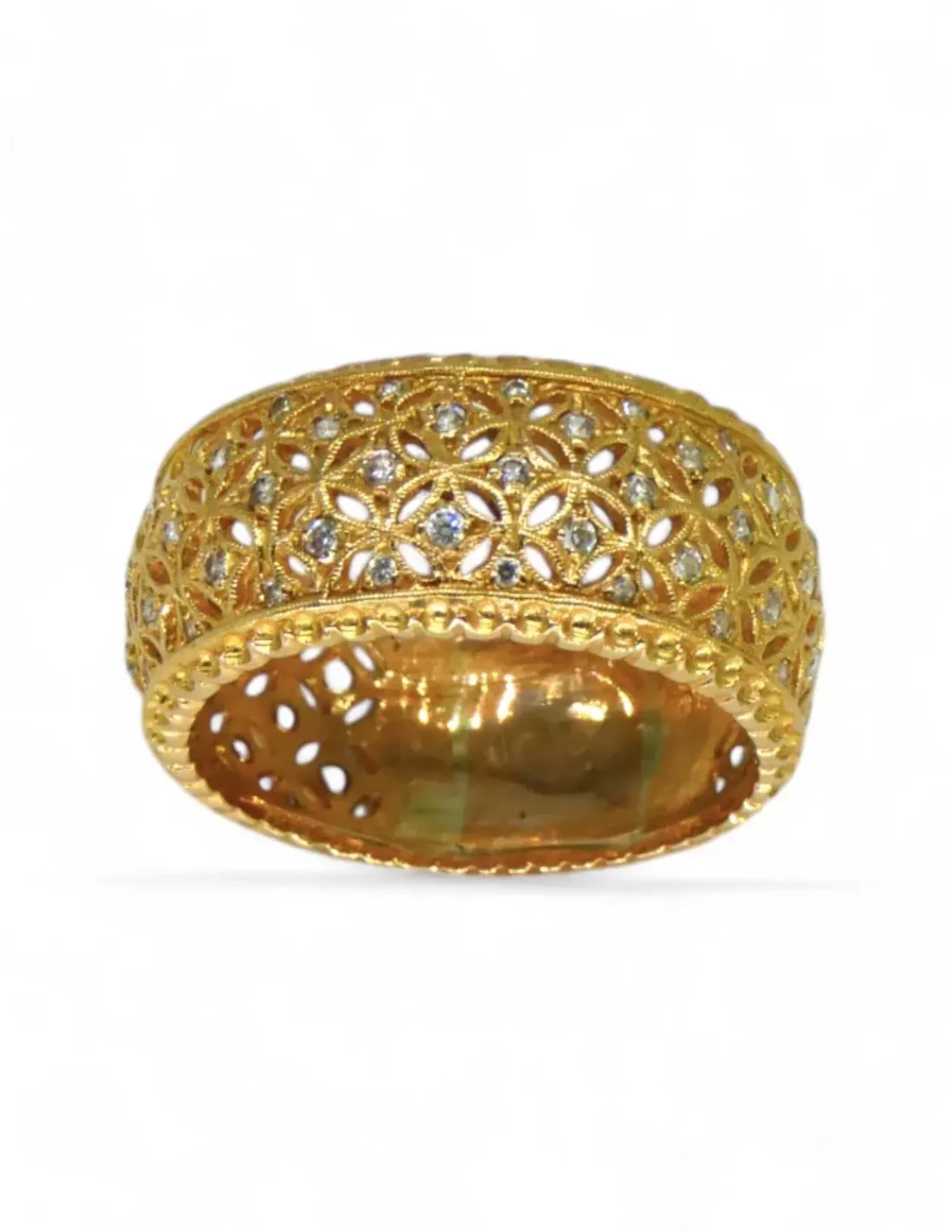 Sale Anillo calado decoración circonitas oro 18k - T.24 Anillos De Oro | Anillos
