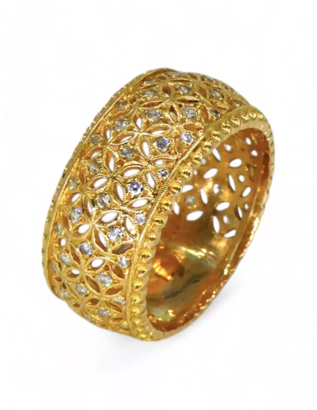 Sale Anillo calado decoración circonitas oro 18k - T.24 Anillos De Oro | Anillos