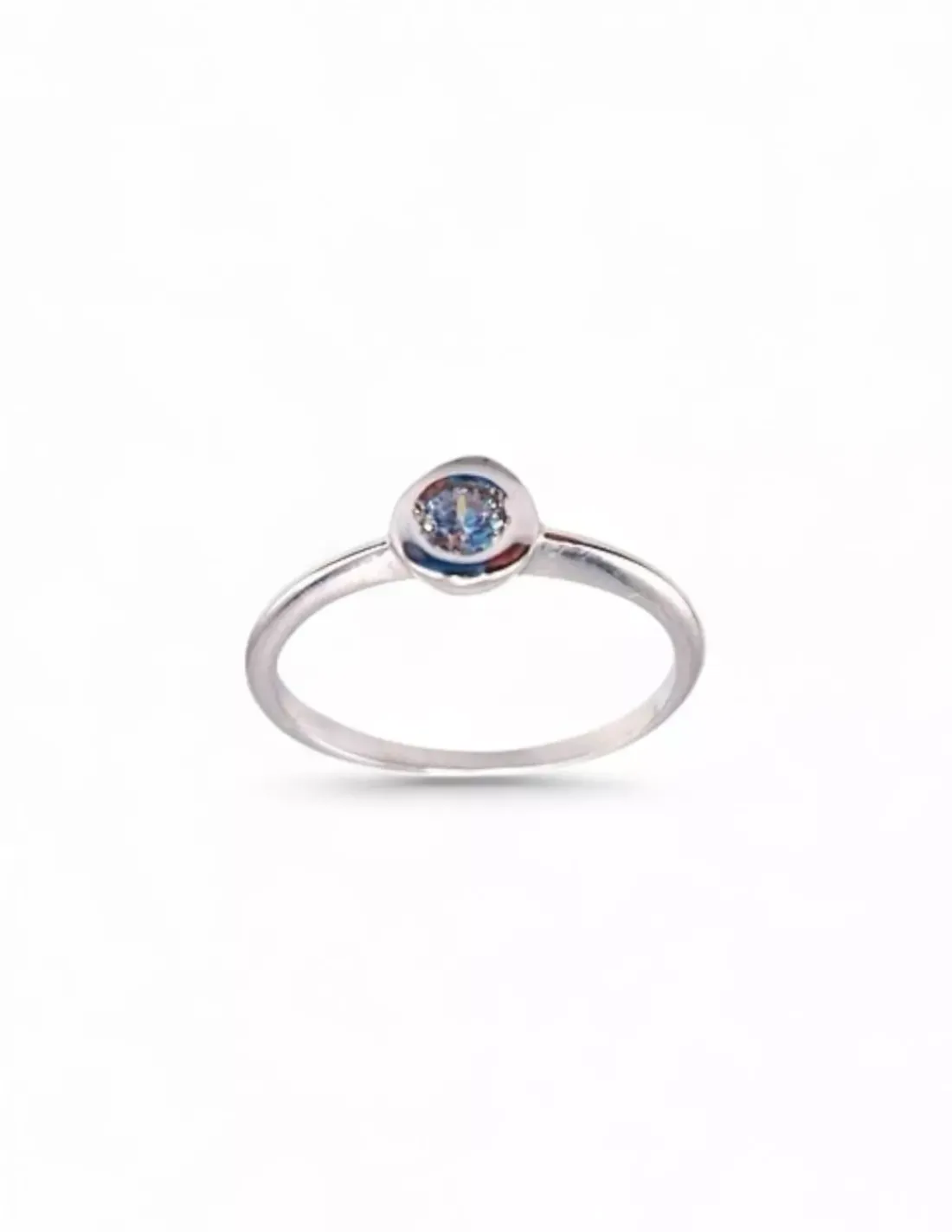 Clearance Anillo chatón circonita oro blanco 18k - T.10 Anillos De Oro Blanco | Anillos De Oro