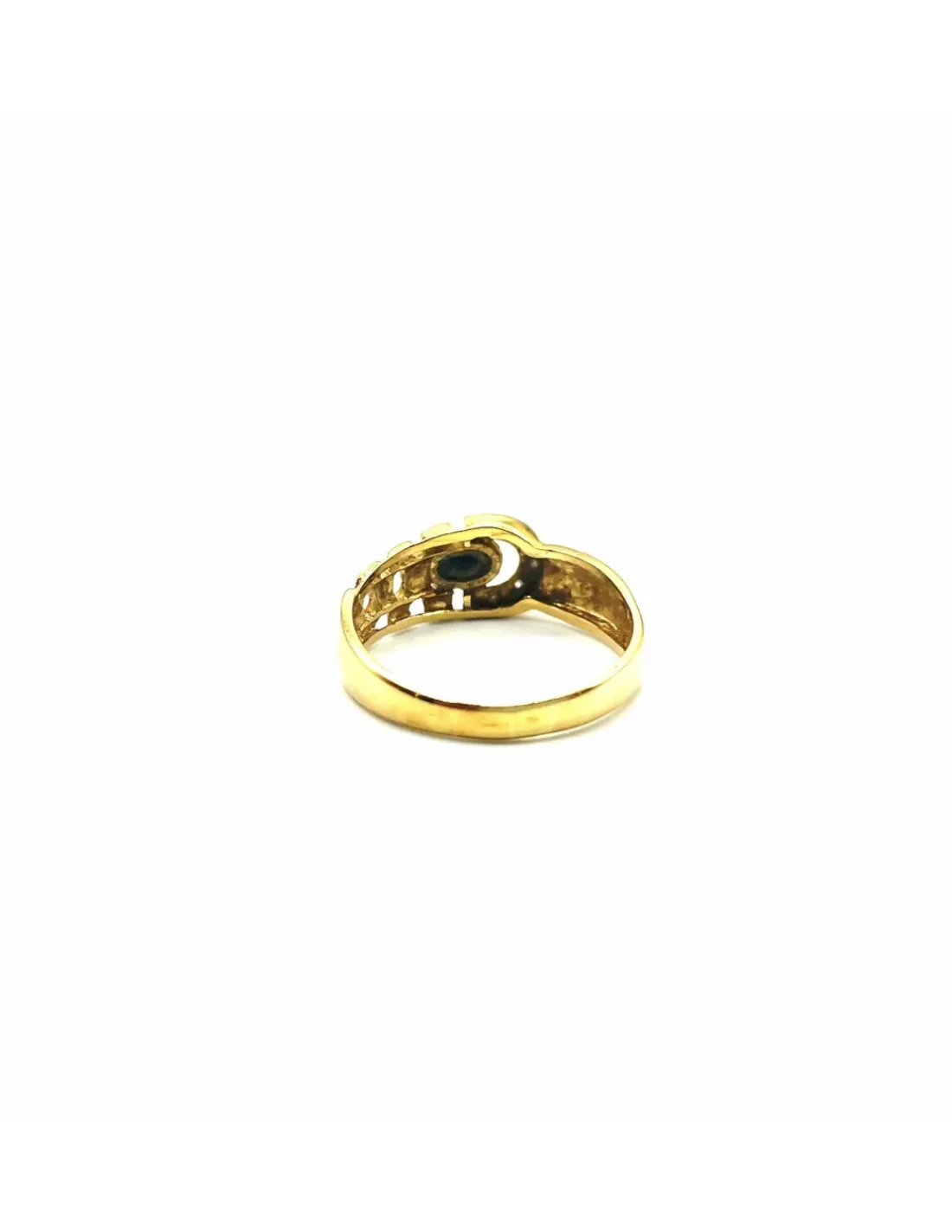 Clearance Anillo cinturón piedra negra y circonitas oro 18k - T.21 Anillos De Oro | Anillos