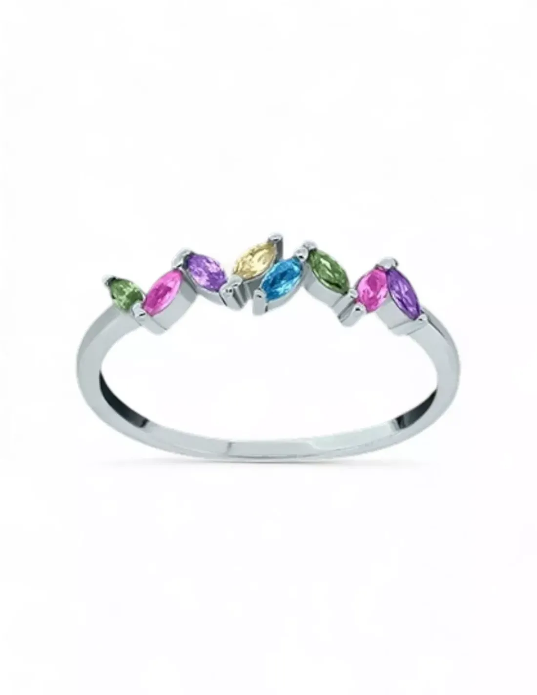Sale Anillo circonitas colores pata 925 rodio Anillos De Oro | Anillos