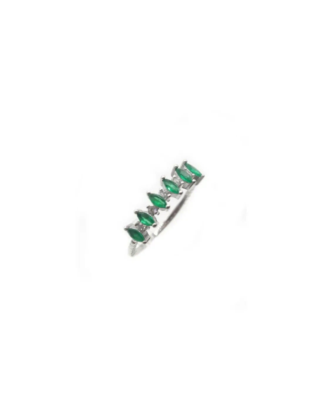 Sale Anillo circonitas marquesa verde circonitas blancas plata - T.13 Anillos De Plata | Anillos