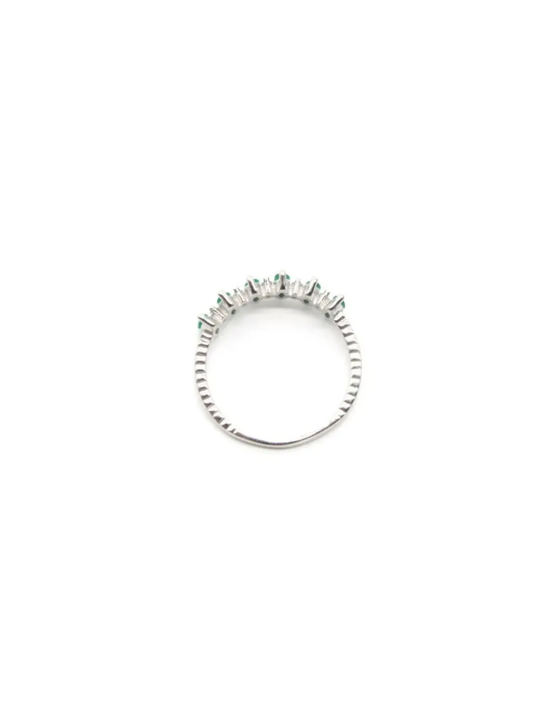 Sale Anillo circonitas marquesa verde circonitas blancas plata - T.13 Anillos De Plata | Anillos