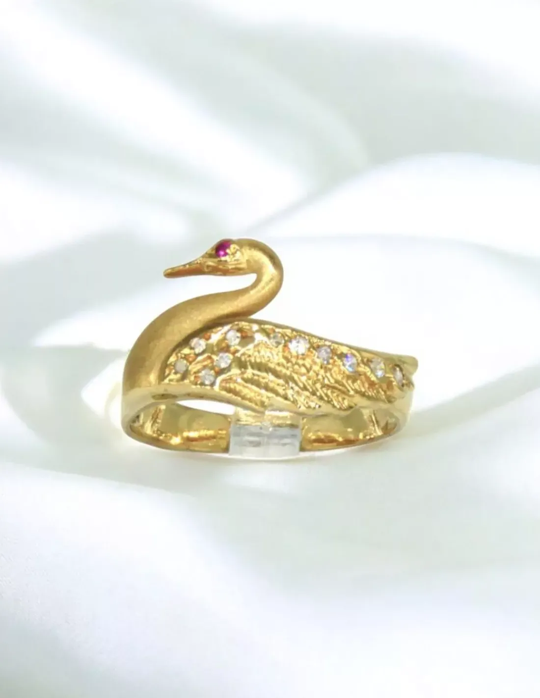 Flash Sale Anillo cisne con circonitas oro 18k - T.15 Anillos De Oro | Anillos