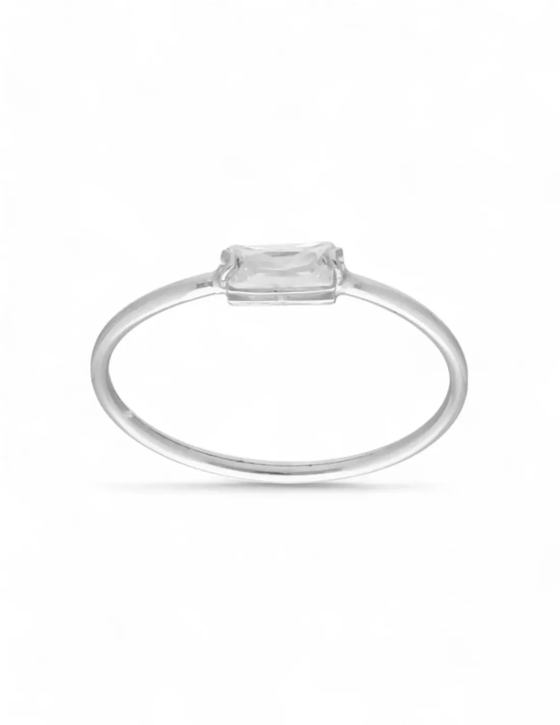 Discount Anillo con circonita baguette 4 garras plata 925 - T.9 Anillos De Plata | Anillos