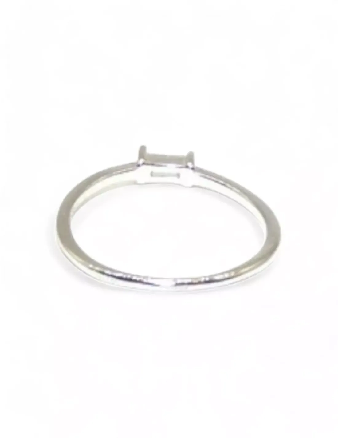 Discount Anillo con circonita baguette 4 garras plata 925 - T.9 Anillos De Plata | Anillos