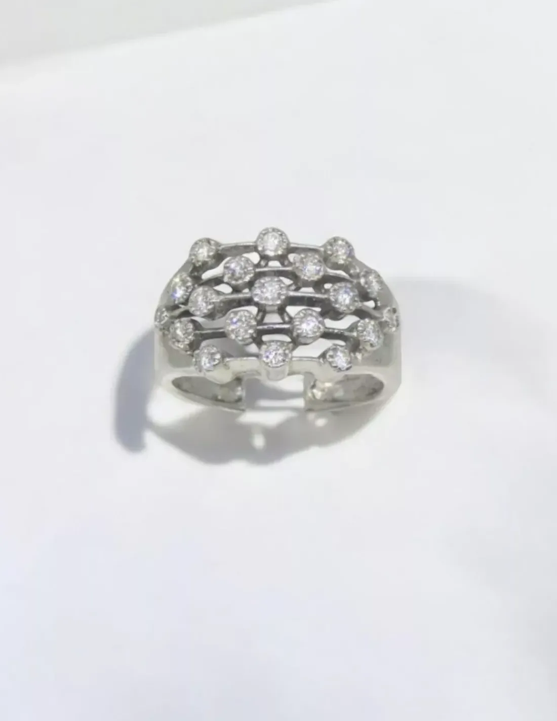 Cheap Anillo con diamantes en hilos oro blanco 18k - T. 11 Anillos Con Brillantes | Anillos De Oro Blanco