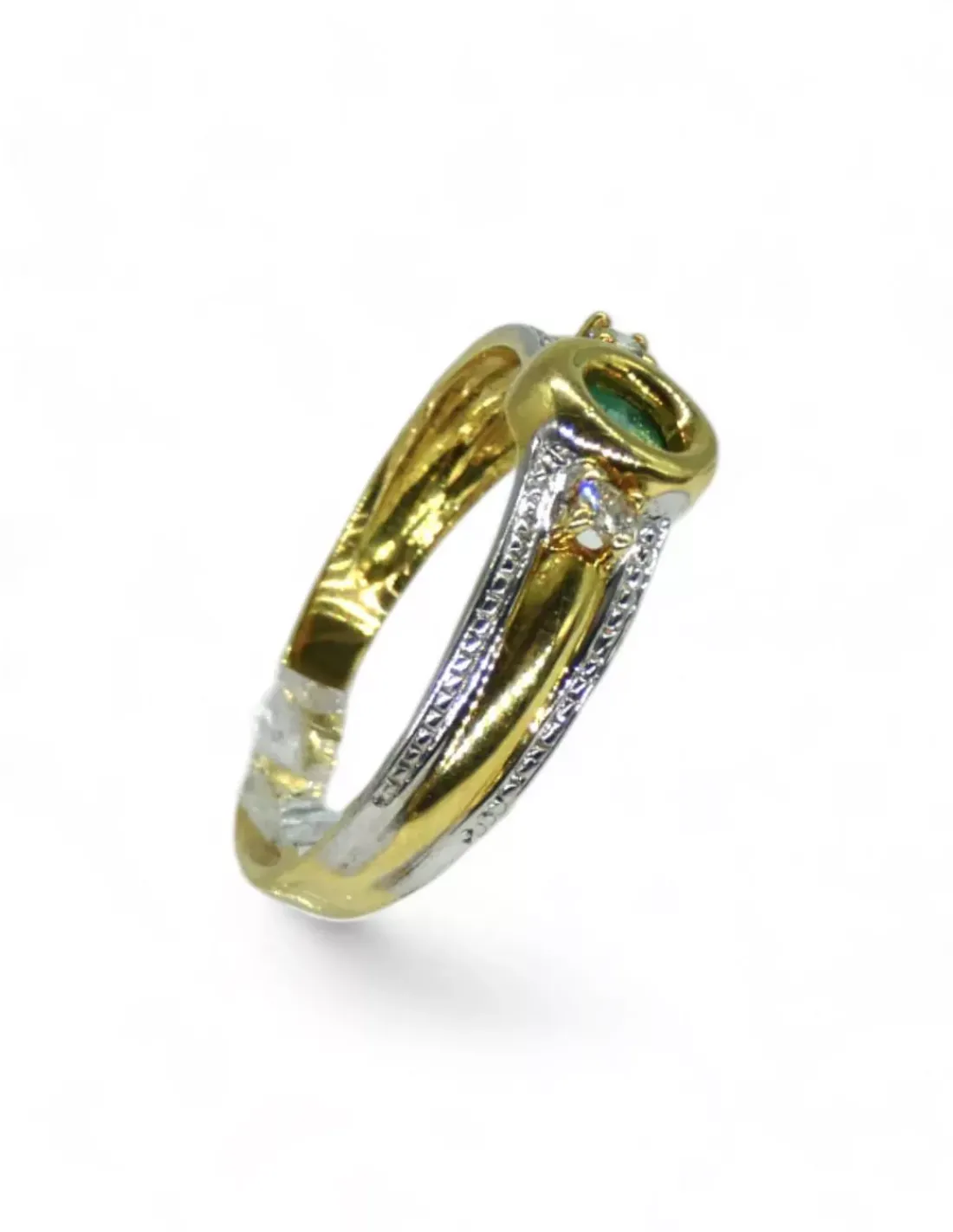 Shop Anillo con piedra oval oro bicolor 18k - T.15 Anillos De Oro | Anillos