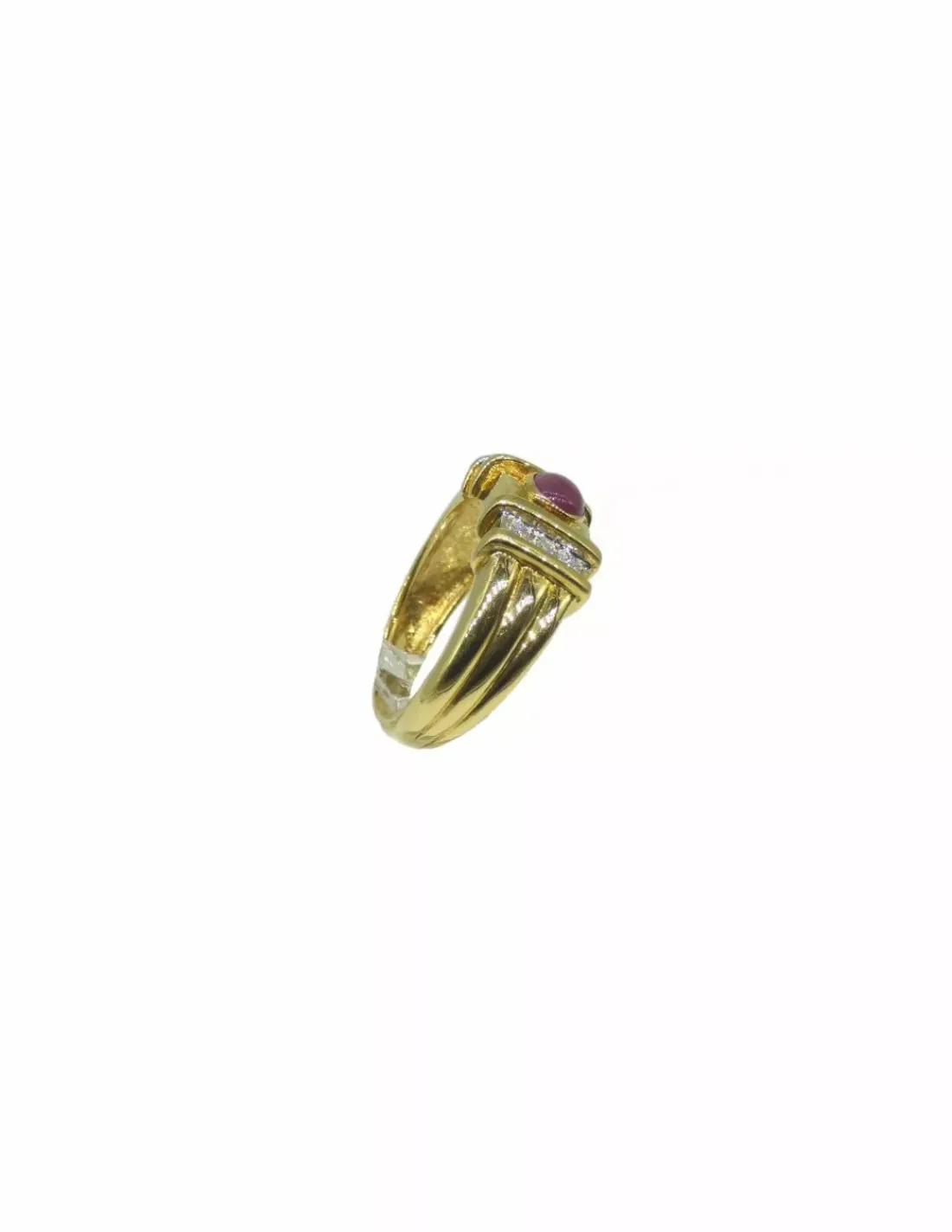 Store Anillo con Rubí y dos filas diamantes oro 18k - T.15 Anillos Con Brillantes | Anillos De Oro
