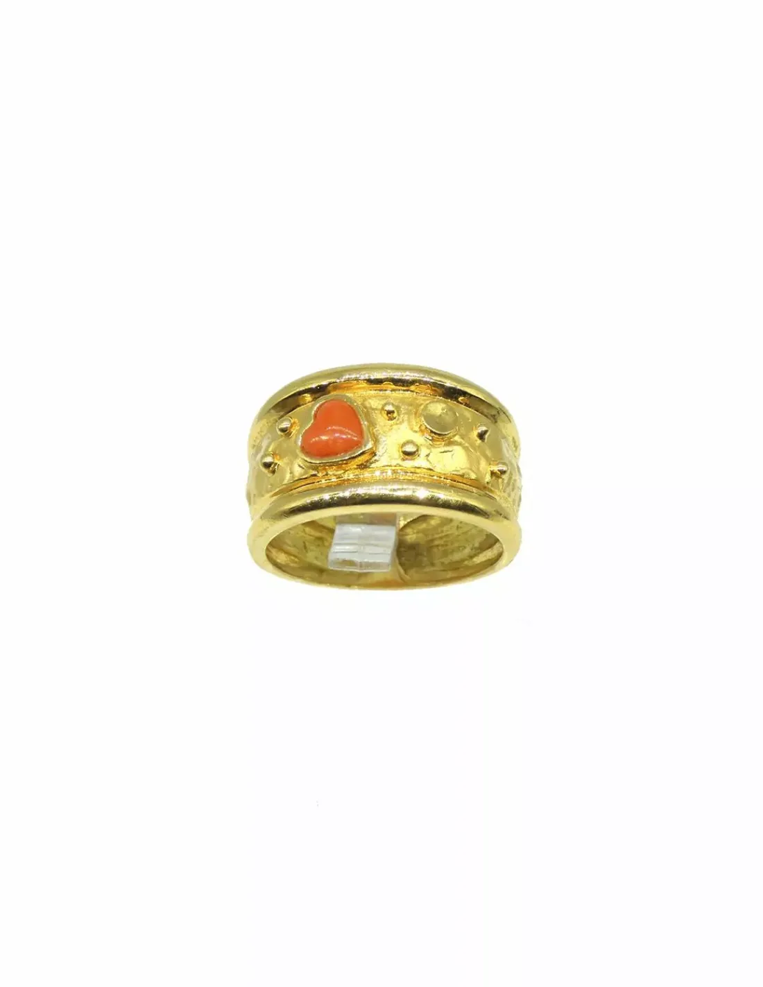 Discount Anillo corazón coral oro 18k - T.16 Anillos De Oro | Anillos