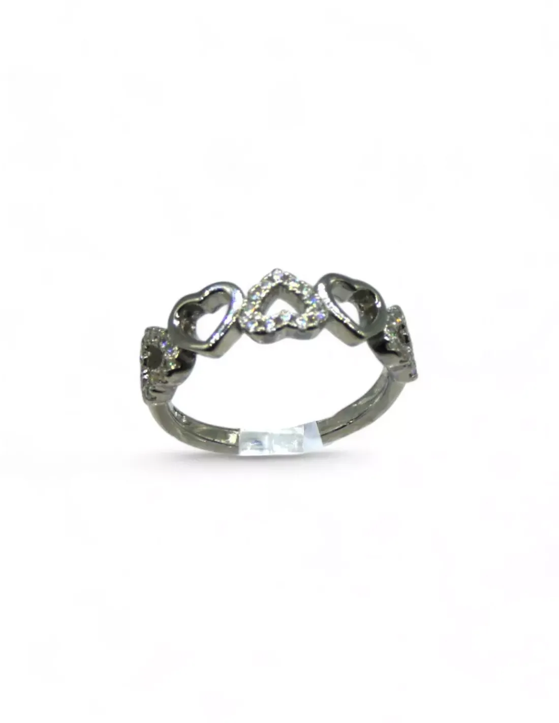 Online Anillo corazones lisos y circonitas plata 925 rodio Anillos De Plata | Anillos