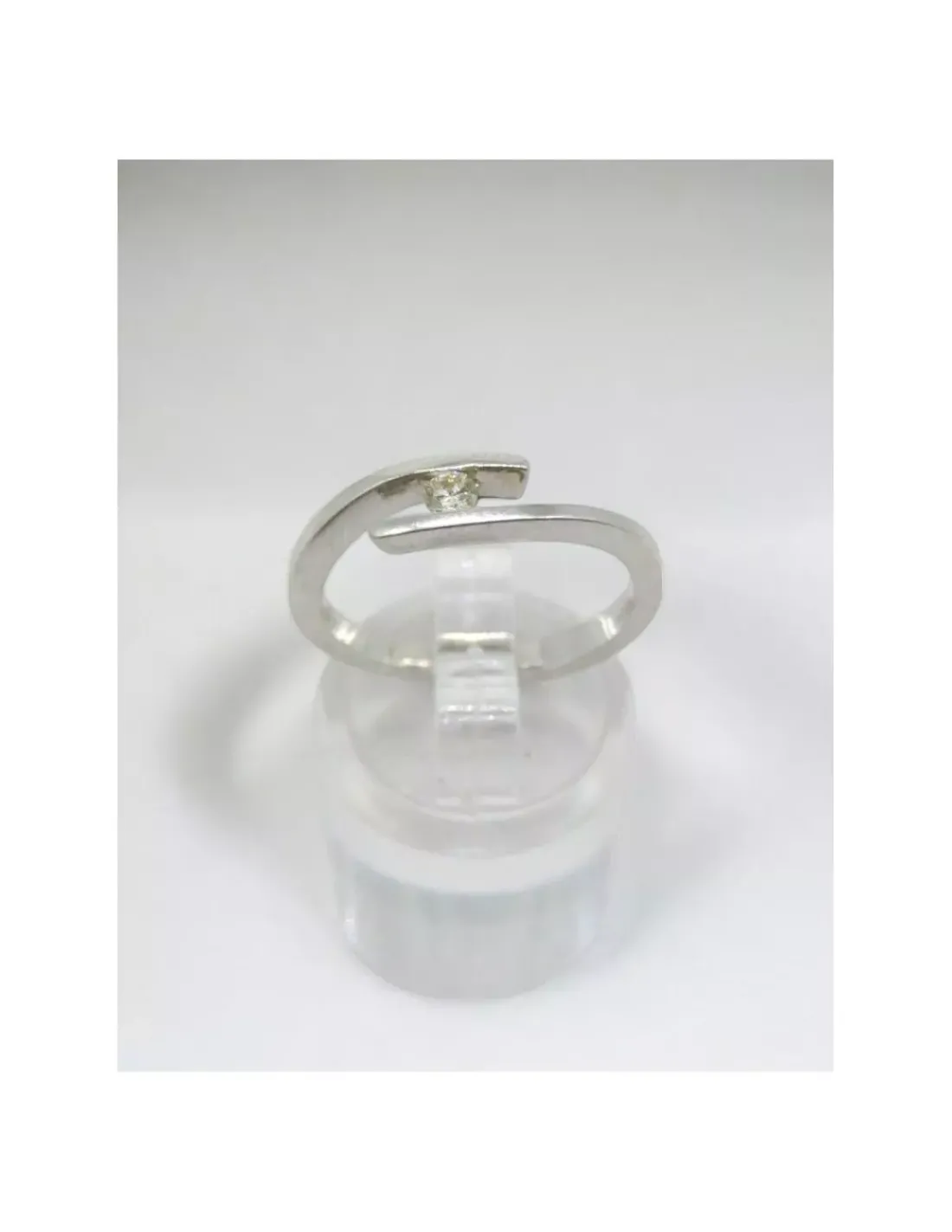 Cheap Anillo cruzado con diamante 0.07ct oro blanco 18k - T.14 Anillos Con Brillantes | Anillos De Oro Blanco