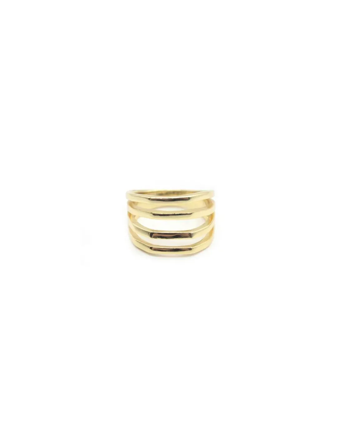 Clearance Anillo cuatro aros plata de Ley chapada en oro Anillos De Plata | Anillos