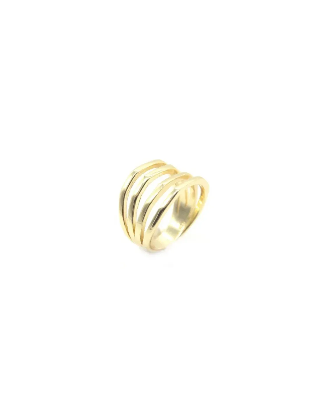 Clearance Anillo cuatro aros plata de Ley chapada en oro Anillos De Plata | Anillos