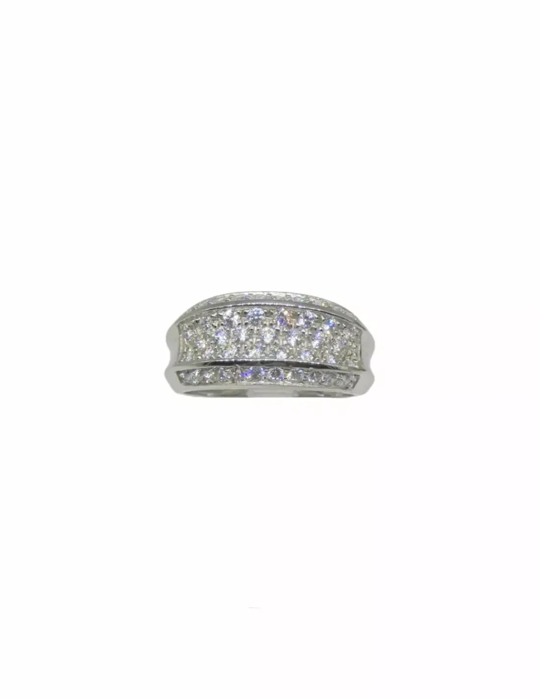 New Anillo decoración circonitas oro blanco 18k - T.13 Anillos De Oro Blanco | Anillos