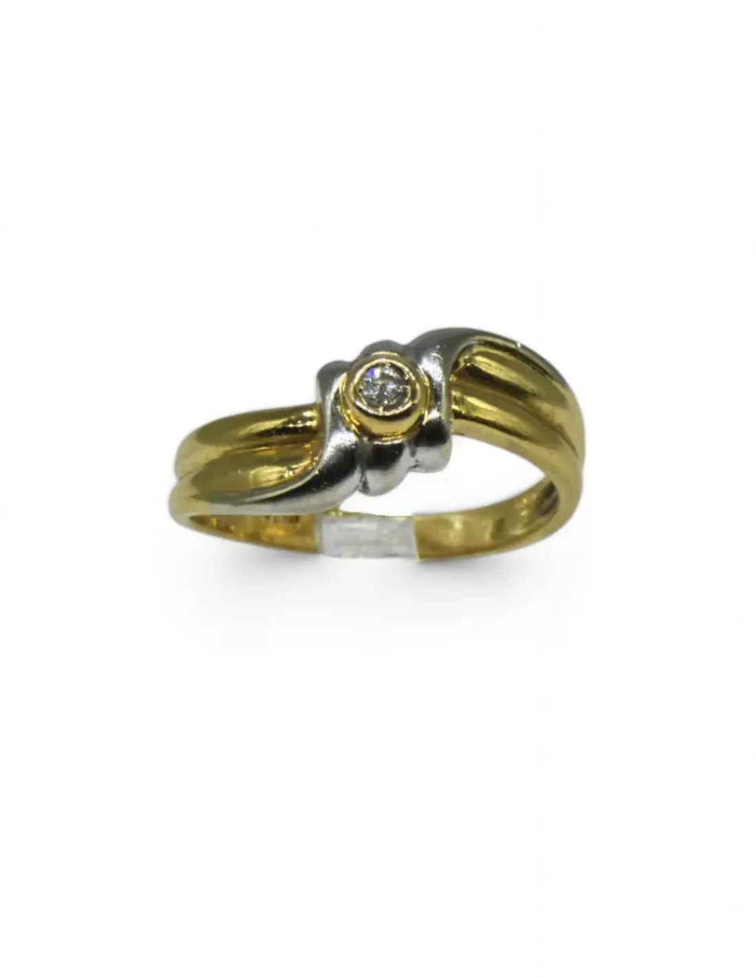 Hot Anillo diamante chatón oro bicolor 18k - T.16 Anillos Con Brillantes | Anillos De Oro