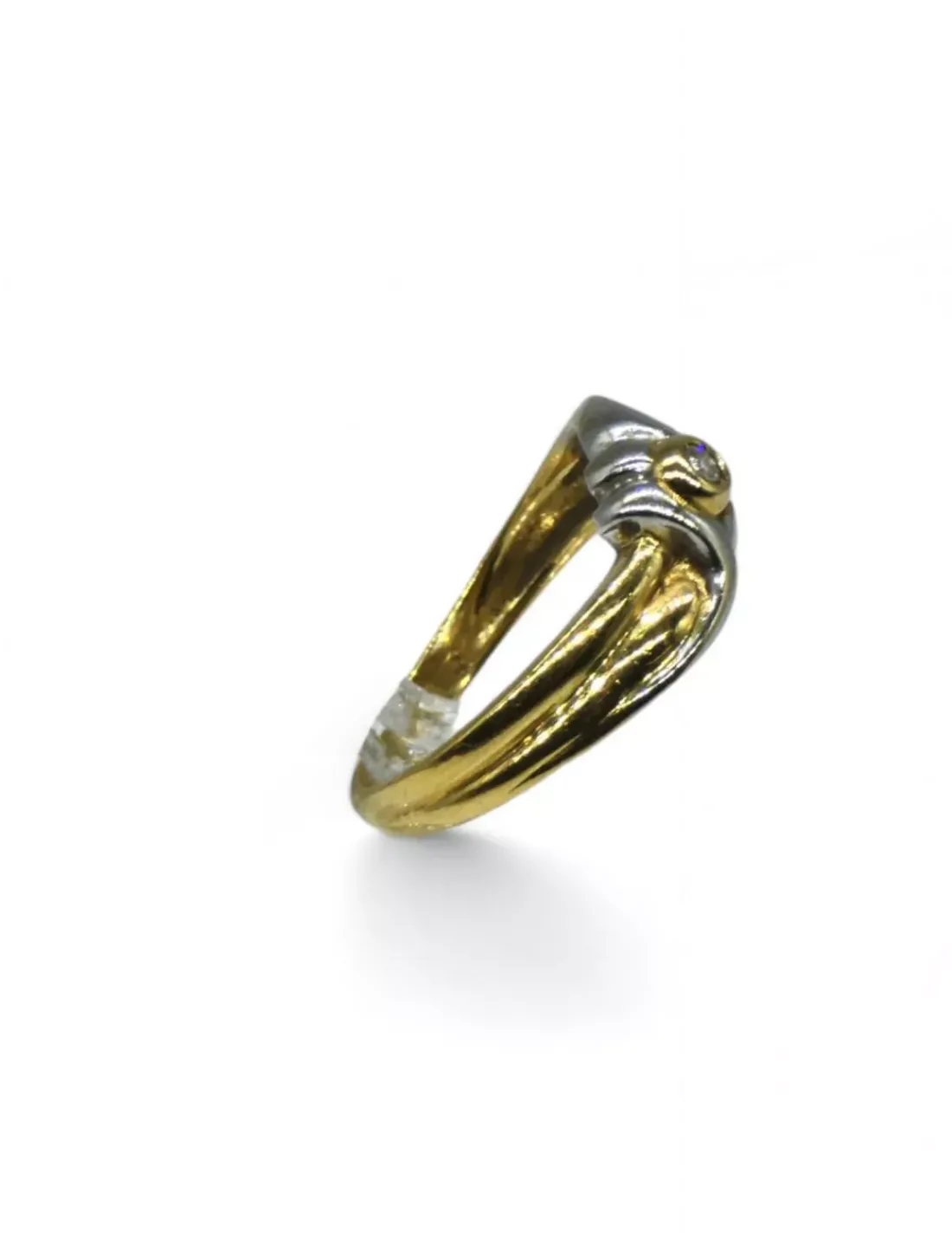 Hot Anillo diamante chatón oro bicolor 18k - T.16 Anillos Con Brillantes | Anillos De Oro