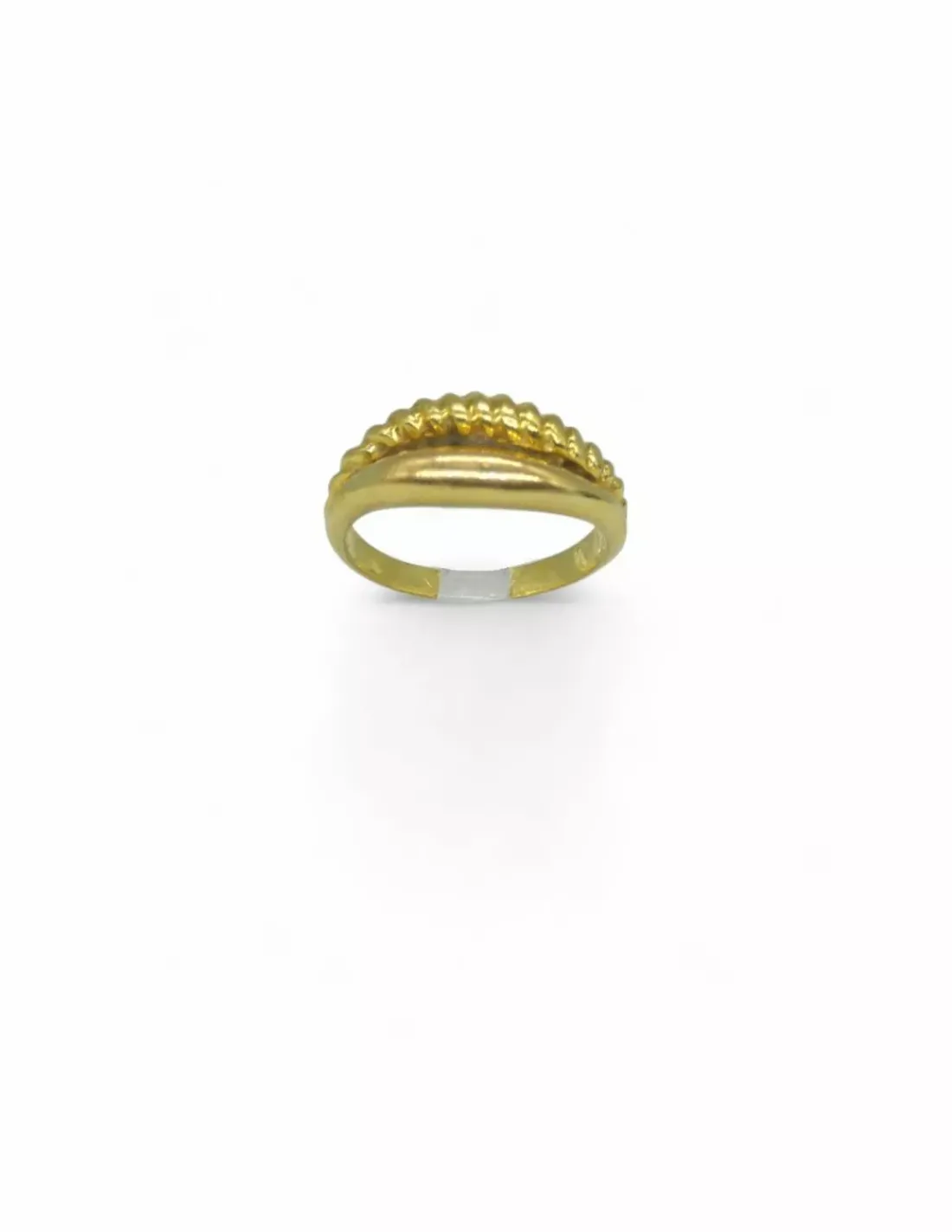 Outlet Anillo doble liso y tallado oro 18k - T.13 Anillos De Oro | Anillos