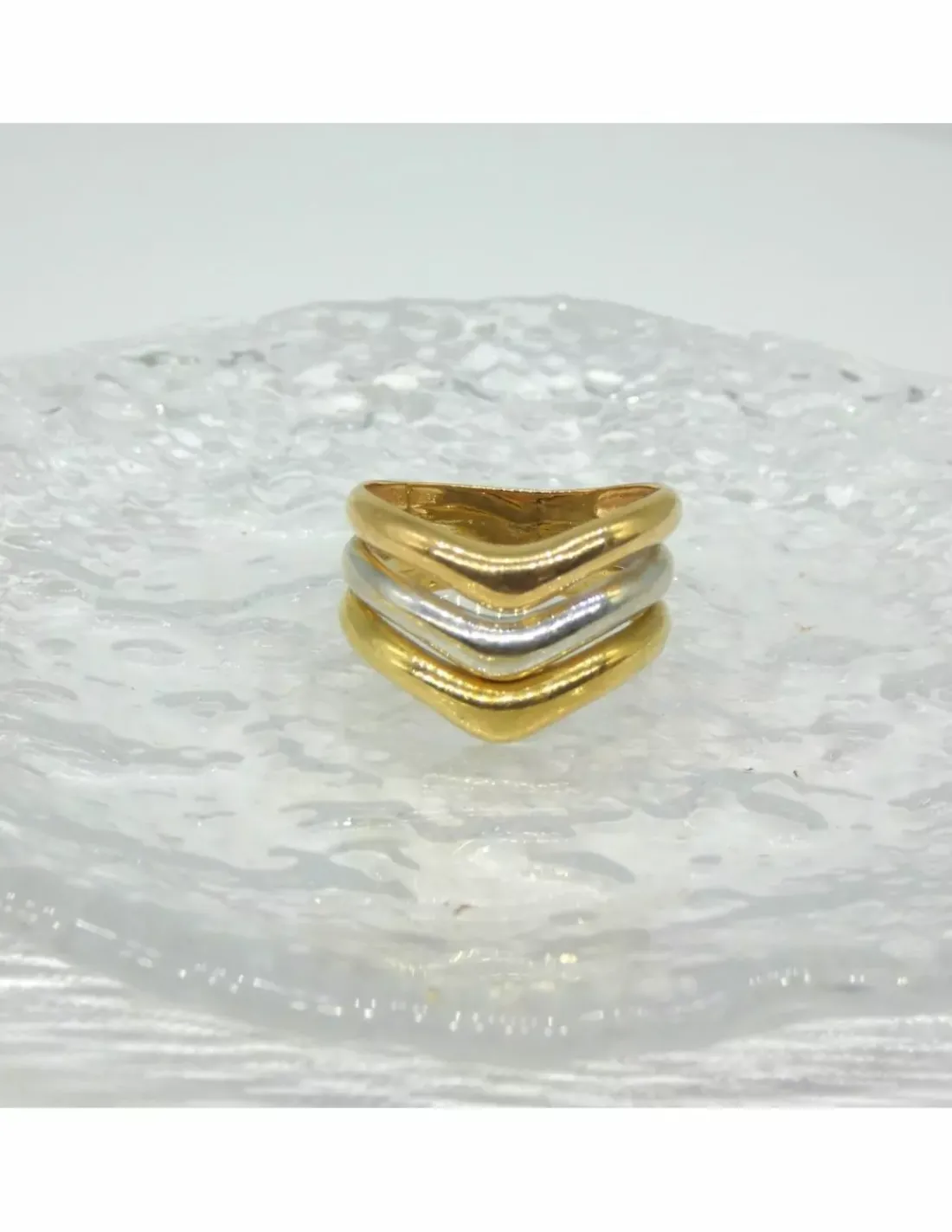 Sale Anillo en pico tricolor oro 18k - T.14 Anillos De Oro | Anillos