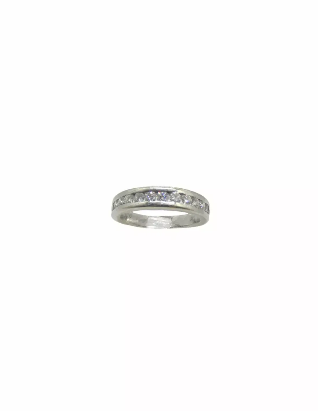 Outlet Anillo fila de diamantes oro blanco 18k - T.10 Anillos Con Brillantes | Anillos De Oro Blanco