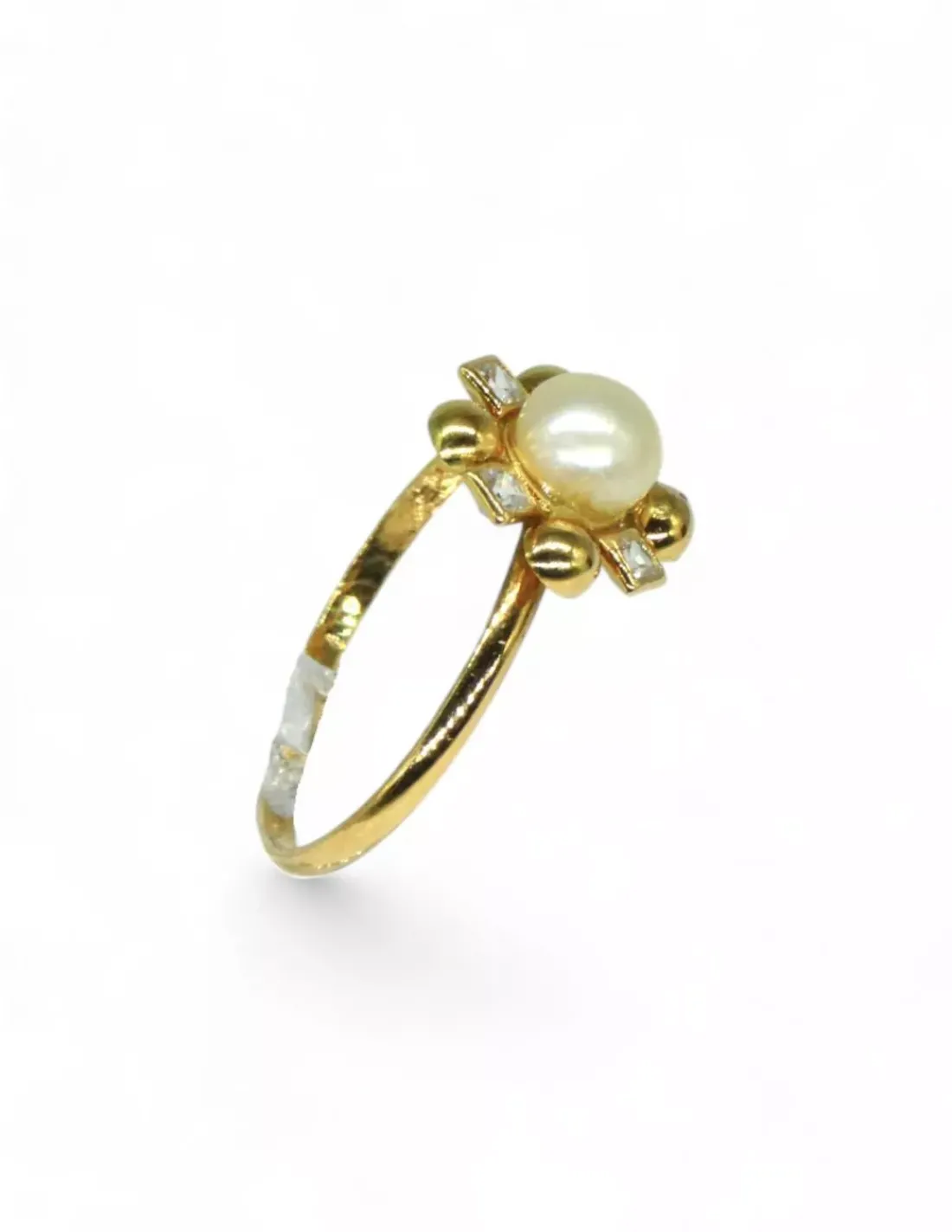 Best Sale Anillo flor con perla y circonitas oro 18k - T.12 Anillos De Oro | Anillos