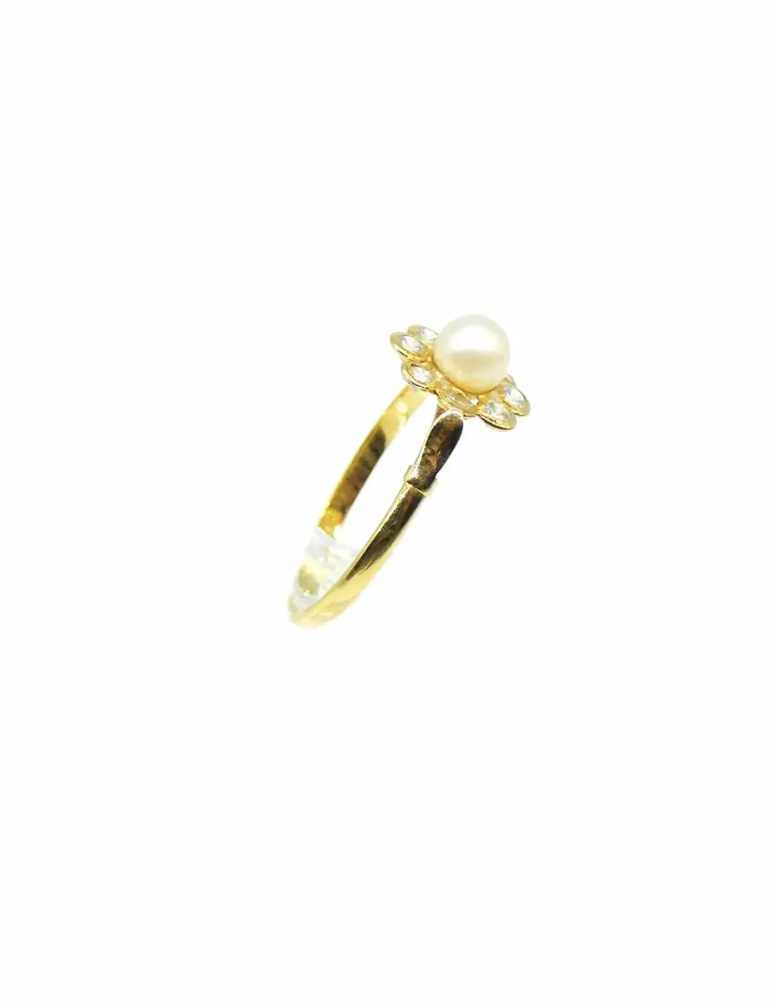 Sale Anillo flor perla y circonitas oro 18k - T.9 Anillos De Oro | Anillos