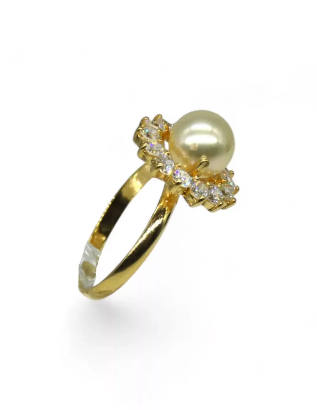 Best Anillo flor perla y circonitas oro 18k - T.15 Anillos De Oro | Anillos