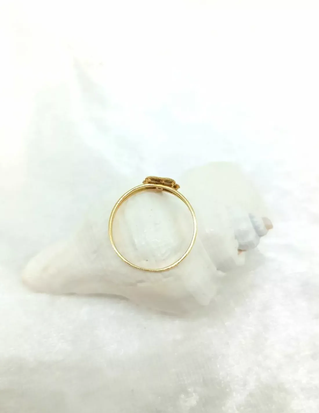 Outlet Anillo forma flor nácar oro 18k - T.14 Anillos De Oro | Anillos