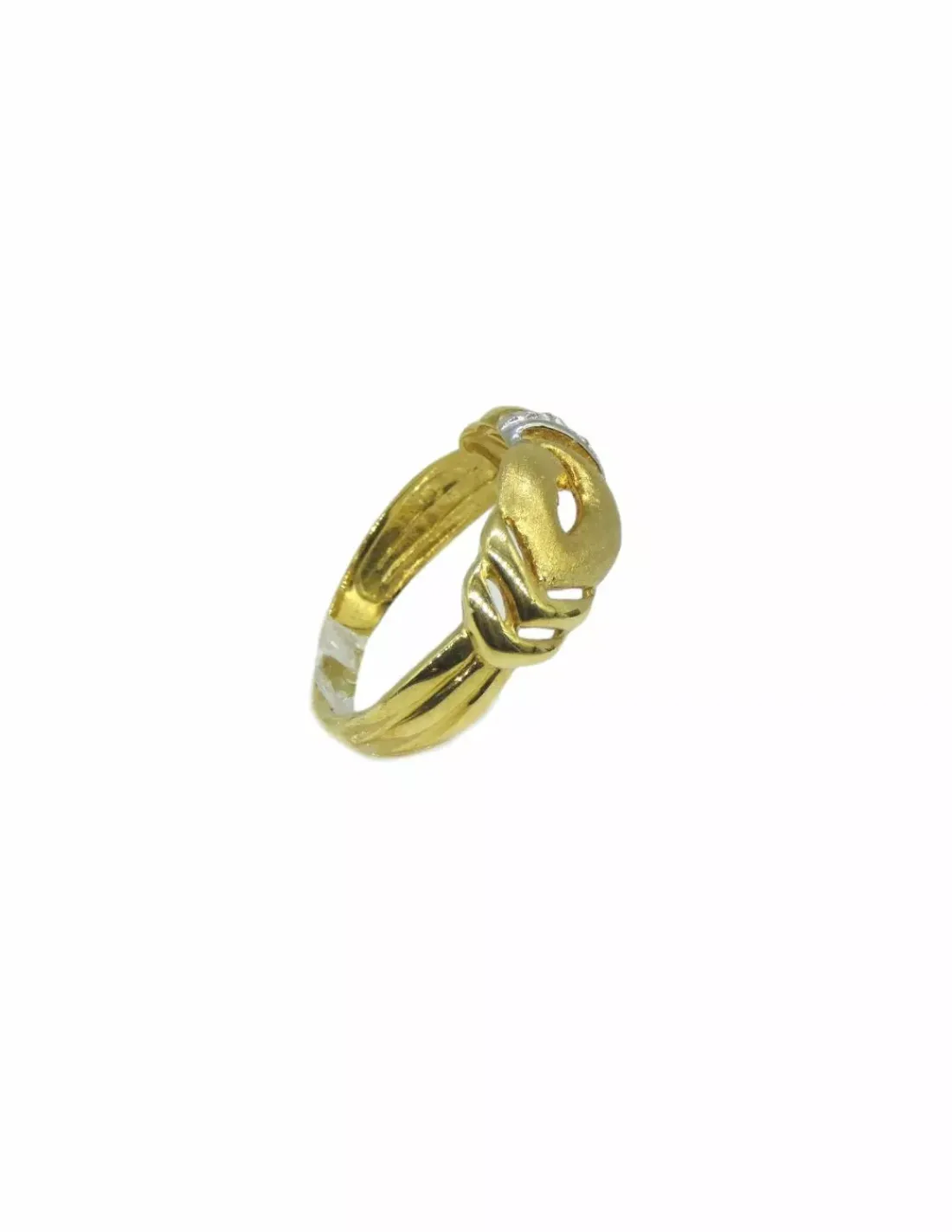 Store Anillo garra bicolor acabados mate circonitas 18k - T.15 Anillos De Oro | Anillos