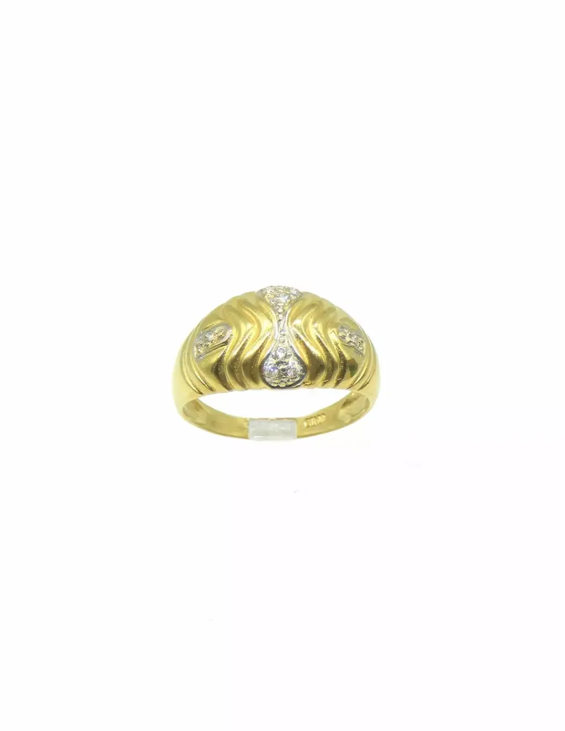 Sale Anillo líneas y decoración en oro bicolor 18k - T.14 Anillos De Oro | Anillos