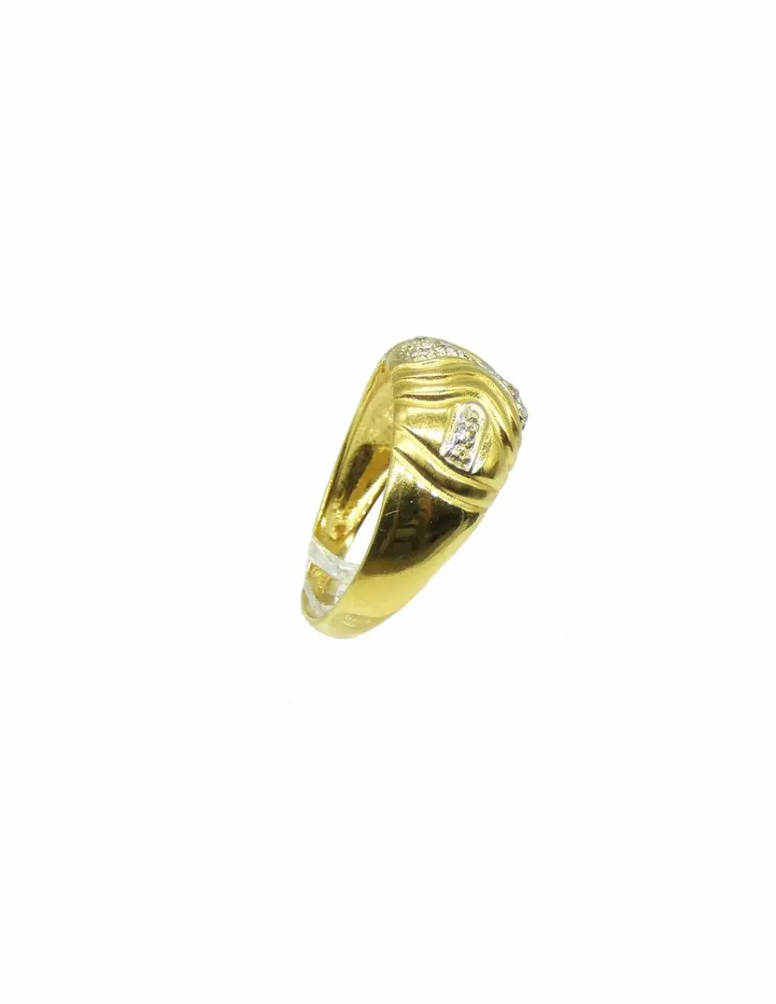 Sale Anillo líneas y decoración en oro bicolor 18k - T.14 Anillos De Oro | Anillos