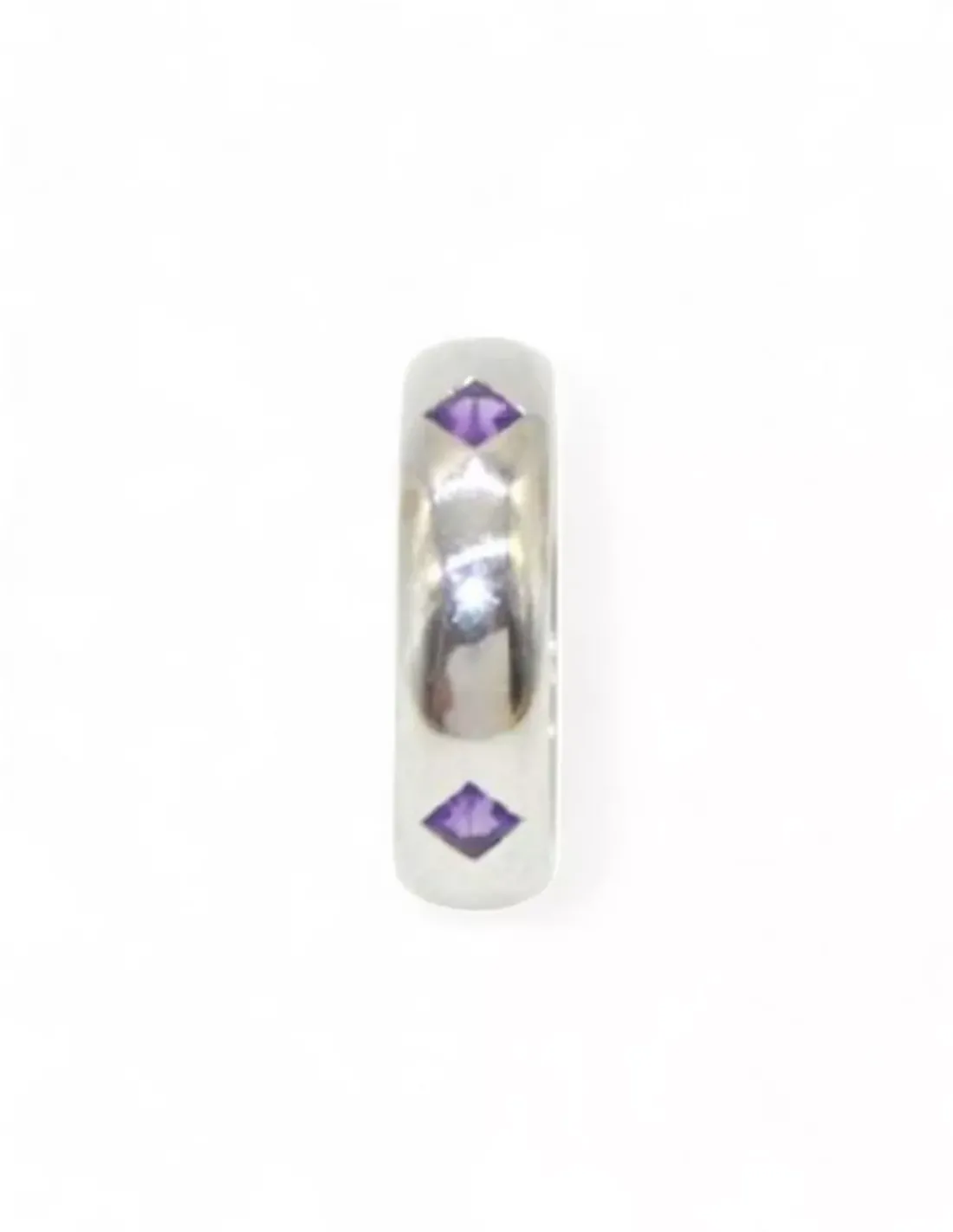 Cheap Anillo media caña oro blanco con circonitas moradas - T.14 Anillos De Oro Blanco | Anillos De Oro