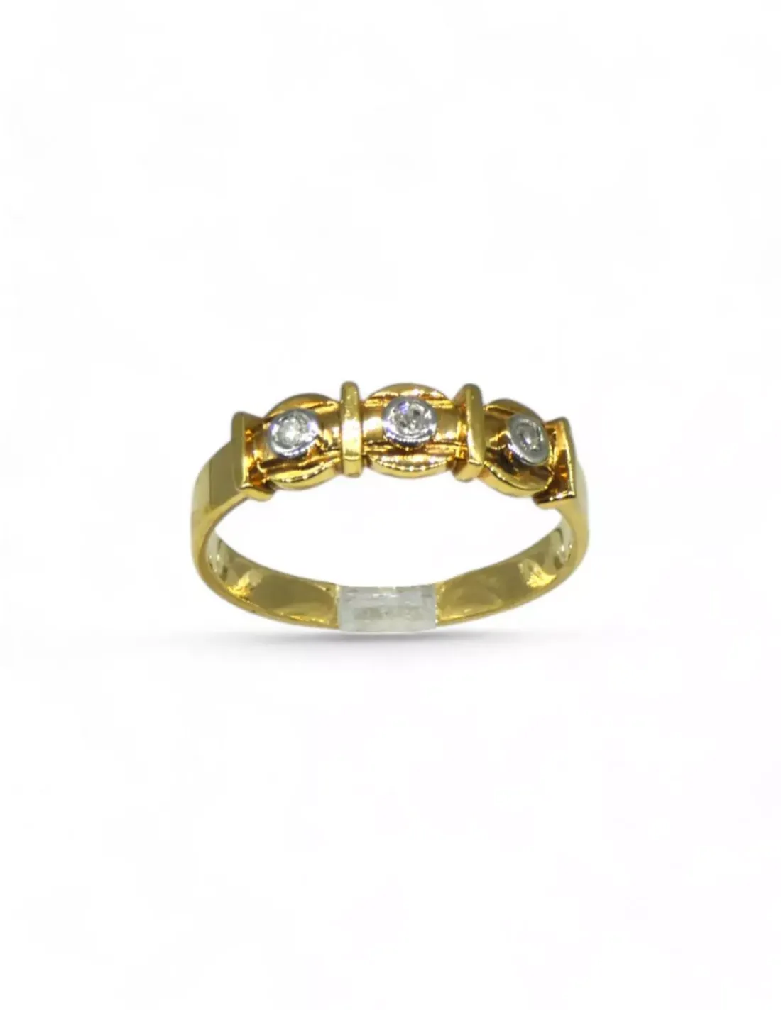 Fashion Anillo motivo con tres circonitas oro 18k - T.14 Anillos De Oro | Anillos