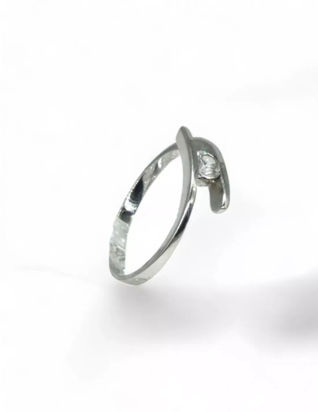 Sale Anillo oro blanco abierto con circonita 18k -T.10 Anillos De Oro Blanco | Anillos De Oro