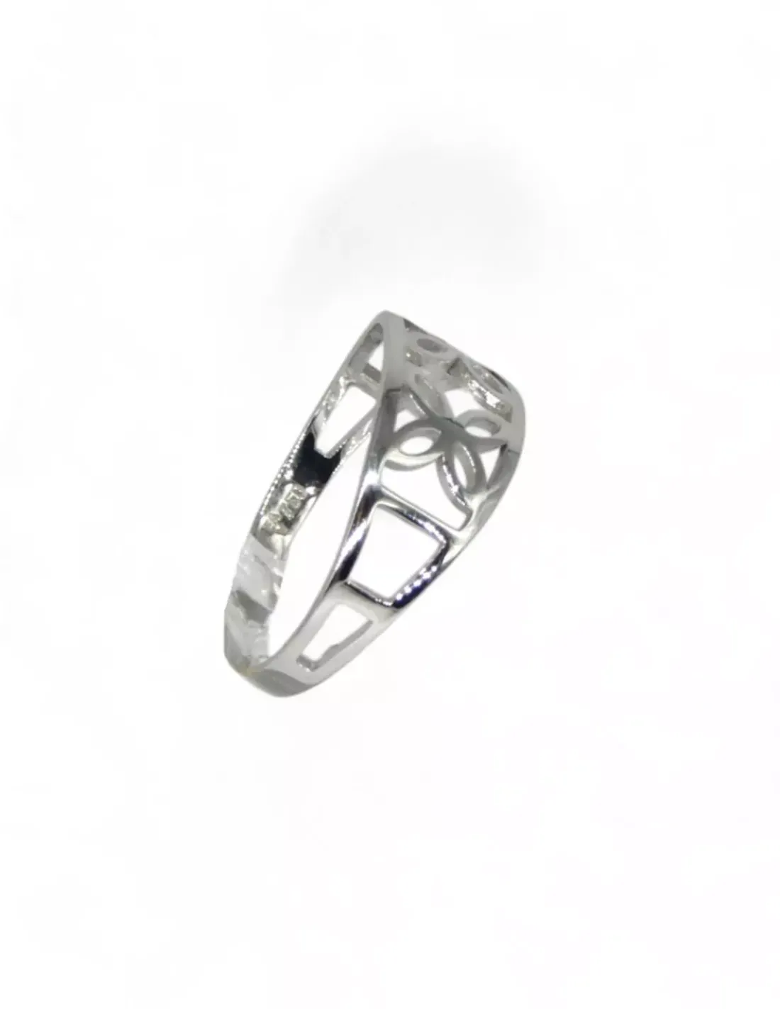 Sale Anillo oro blanco dos flores huecas 18k -T.15 Anillos De Oro Blanco | Anillos De Oro