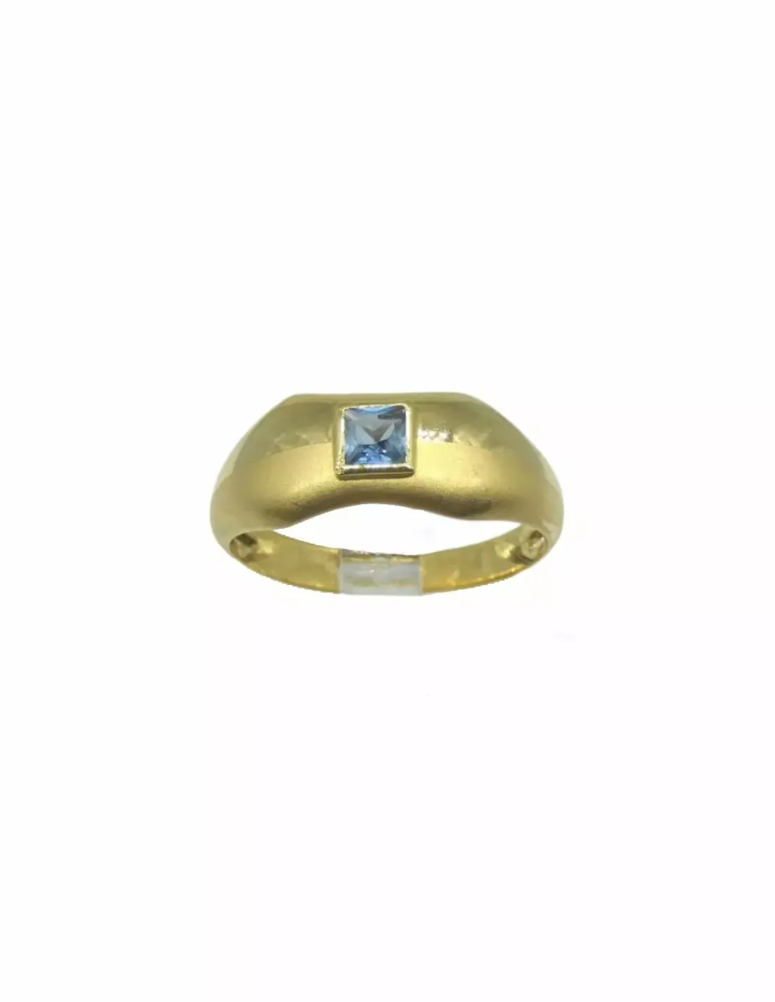 Online Anillo oro brillo y mate piedra aguamarina oro 18k - T.15 Anillos De Oro | Anillos