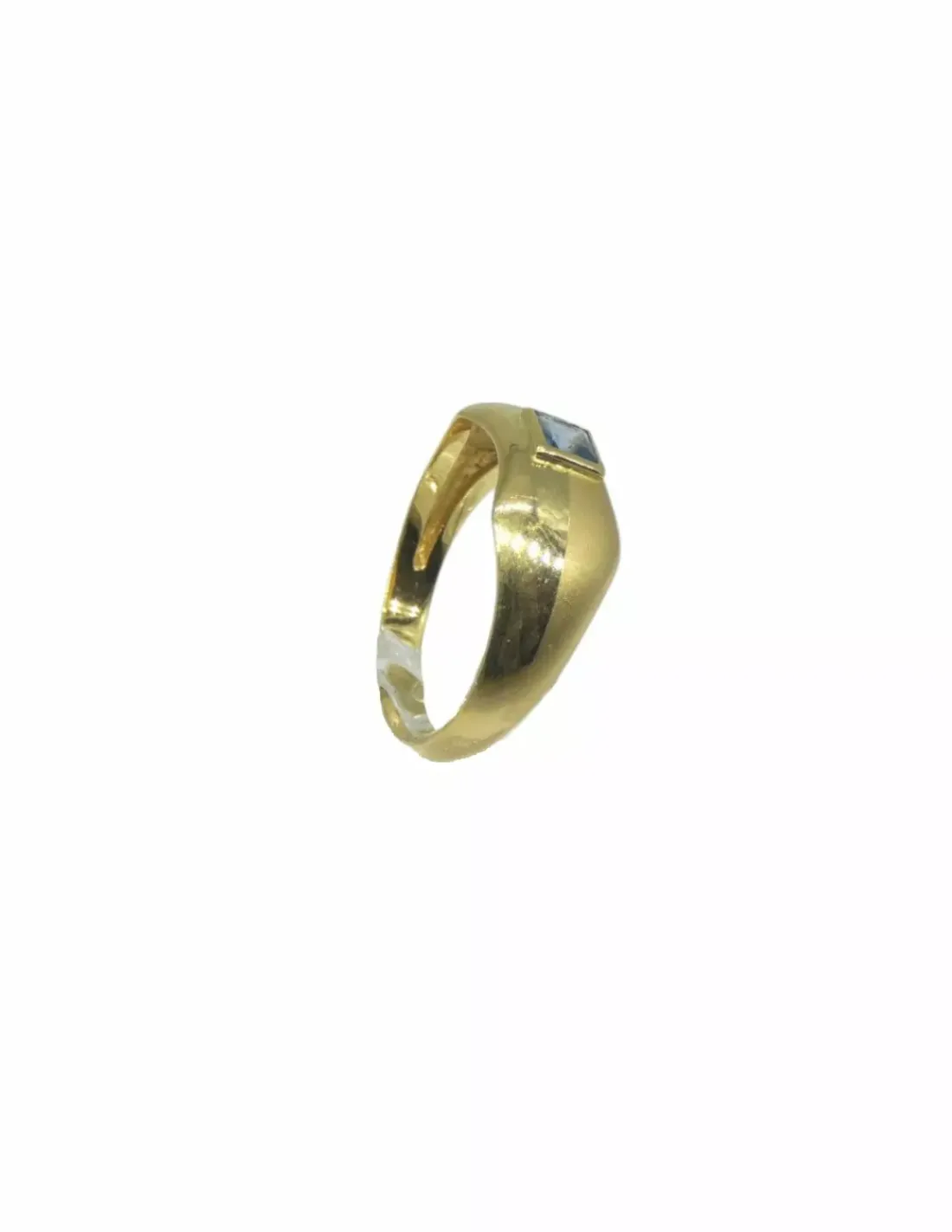 Online Anillo oro brillo y mate piedra aguamarina oro 18k - T.15 Anillos De Oro | Anillos