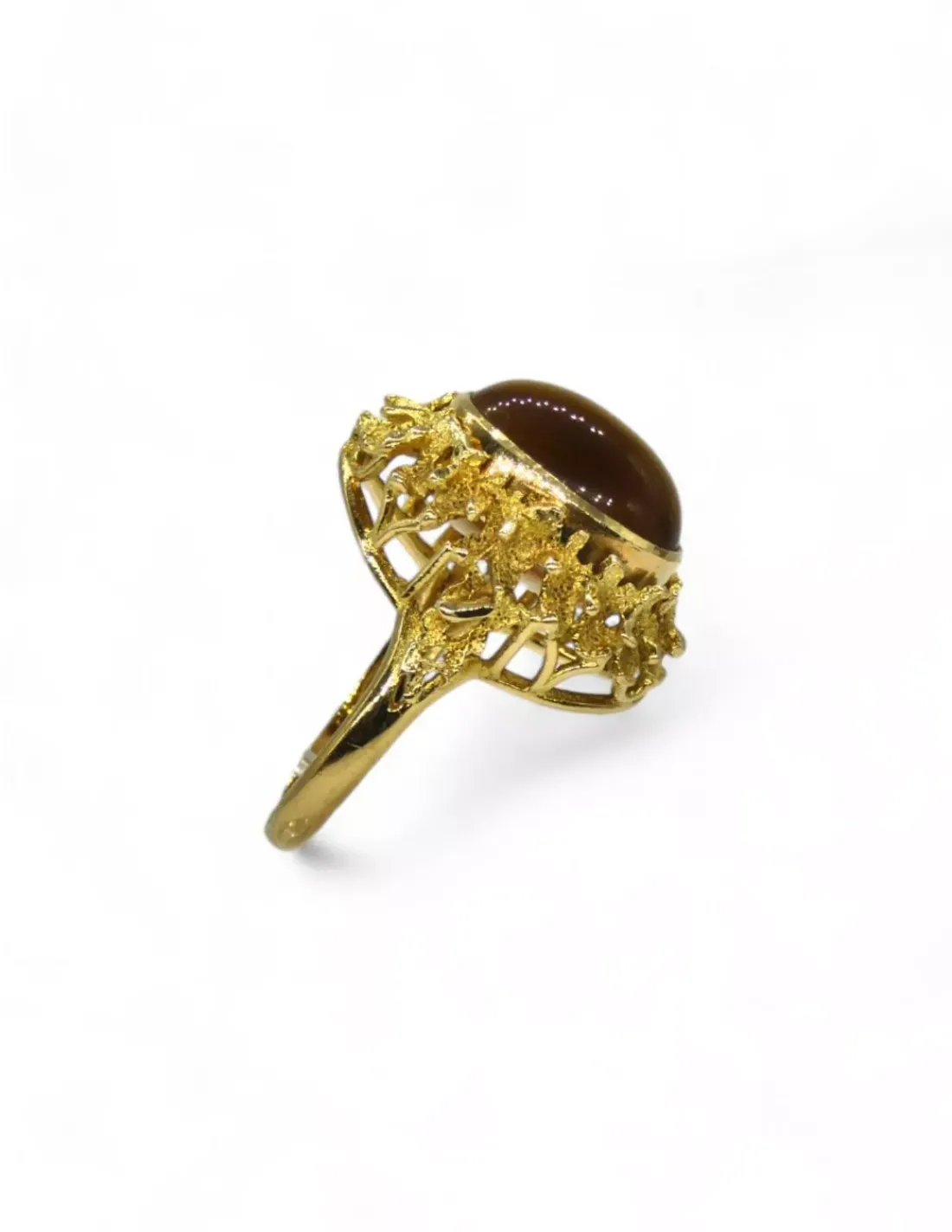 Discount Anillo piedra oval y camafeo en base calada oro 18k - T. 15 Anillos De Oro | Anillos