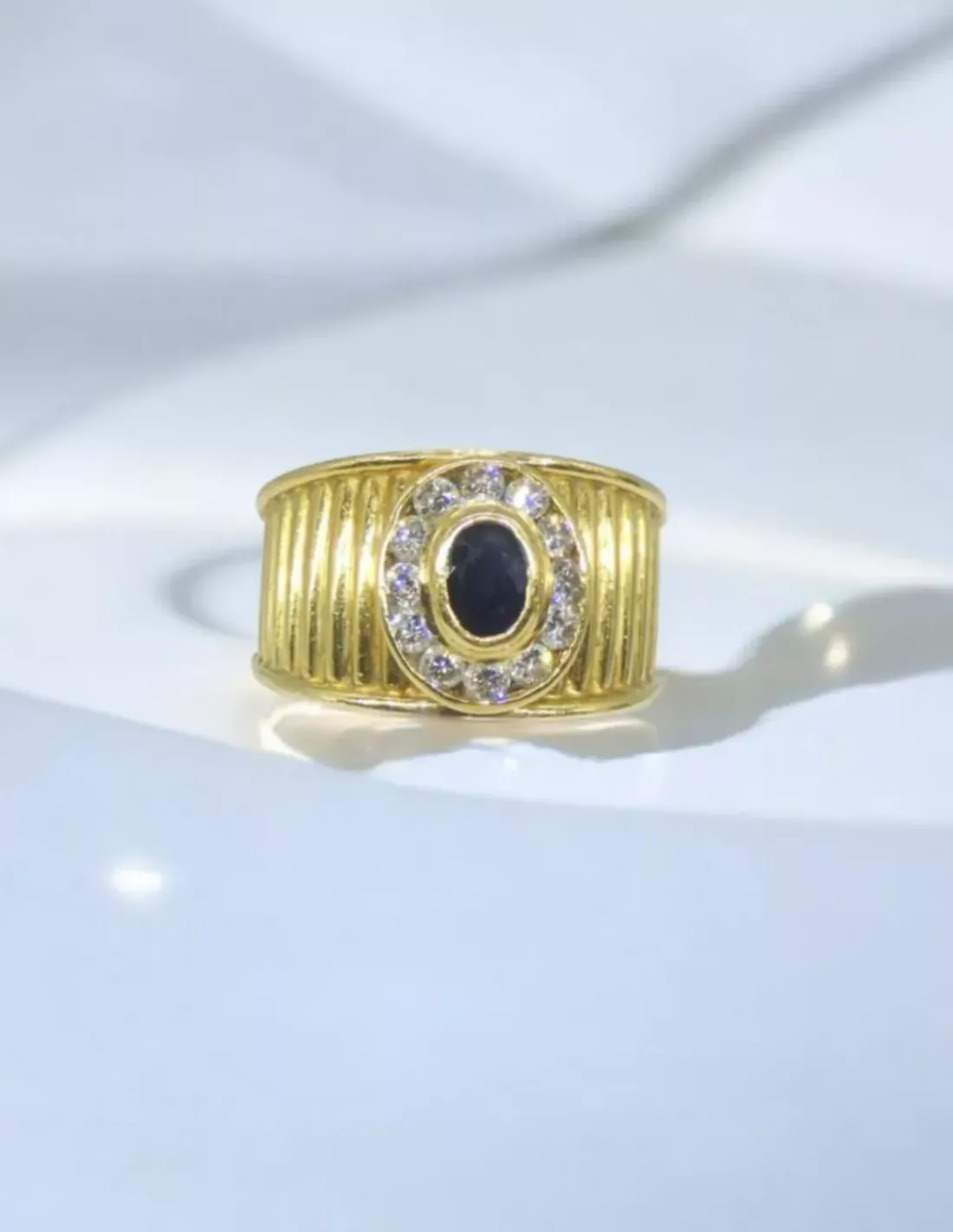 Cheap Anillo piedra ovalo y diamantes alrededor oro 18k - T.13 Anillos Con Brillantes | Anillos De Oro