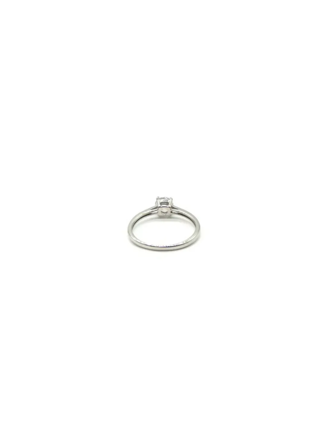 Best Anillo plata liso con circonita 6 mm redonda en 4 garras solitario - T.17 Anillos De Plata | Anillos